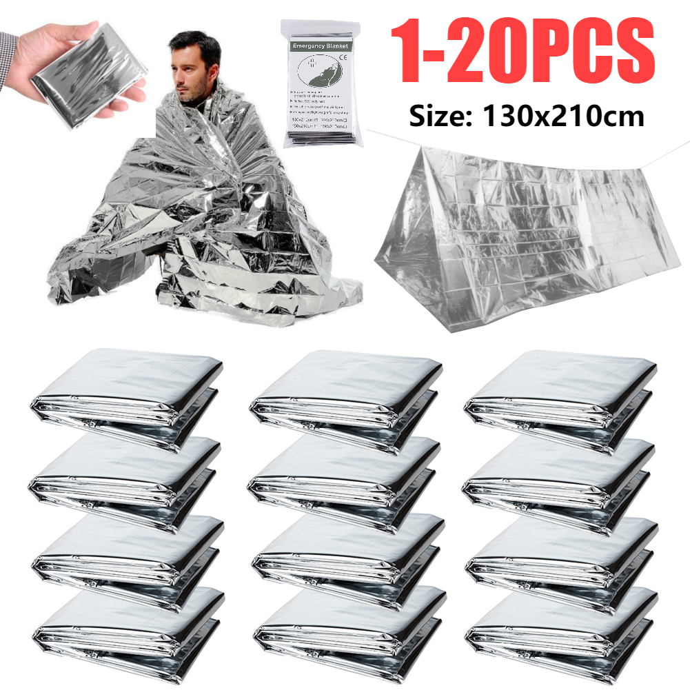 Outdoor Camping Mat Waterproof - 1-10PCS Emergency Thermal Blanket Outdoor Survival