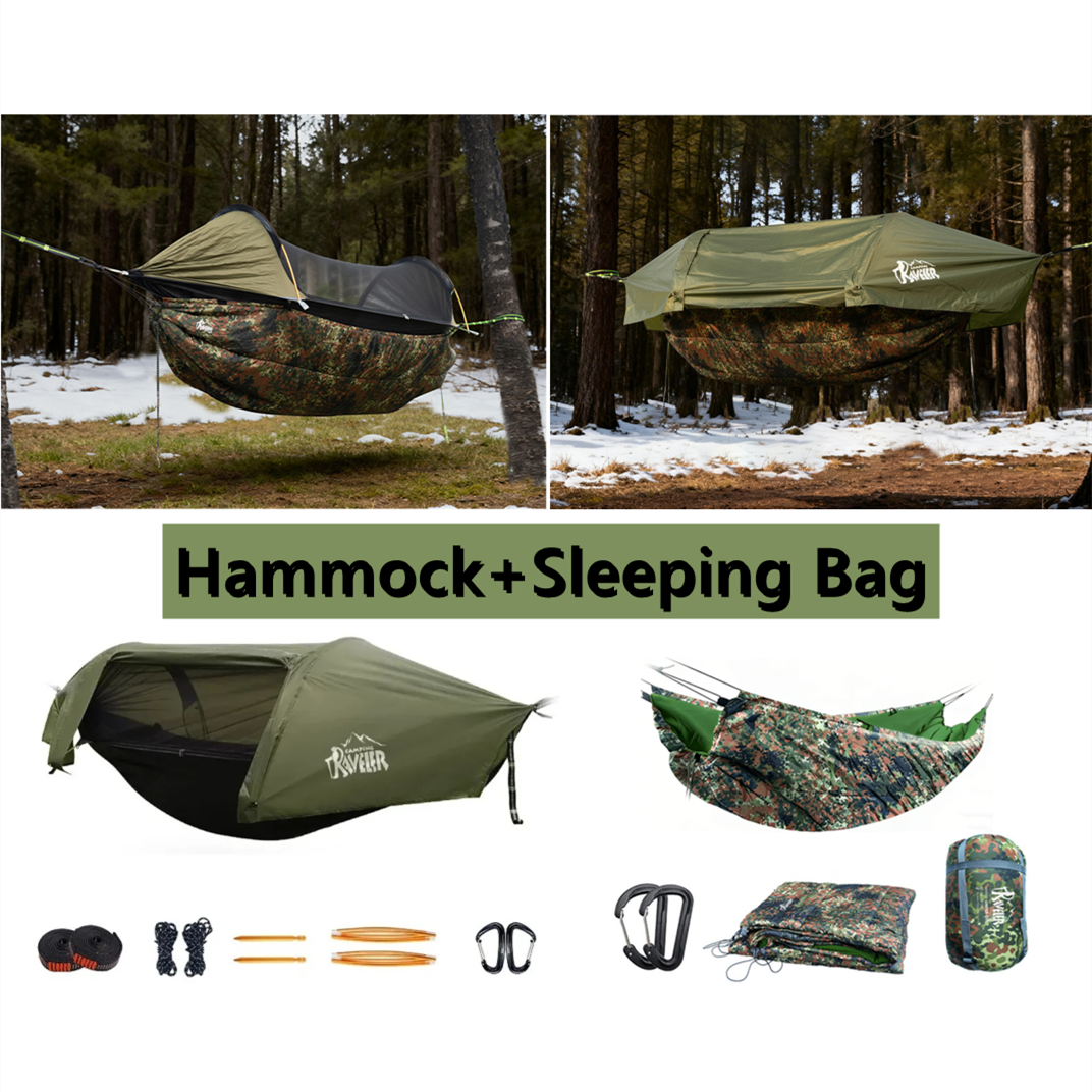 Outdoor Camping Solo - All-in-One Double-Pole Mosquito-Proof Waterproof Hammock -