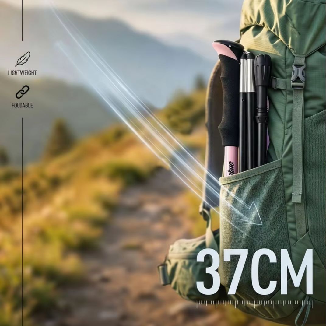 37cm Foldable Trekking Poles L - Zd Outdoor Camping ulasan dan harga