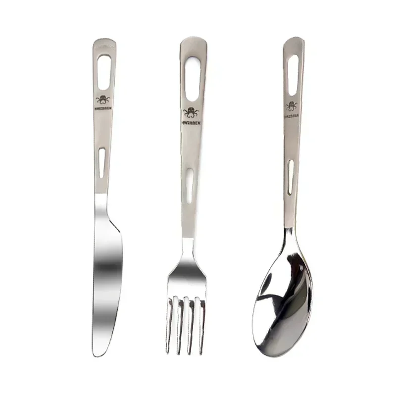 HWZBBEN Titanium Fork Spoon Kn - Outdoor Camping Kitchen Set ulasan dan harga