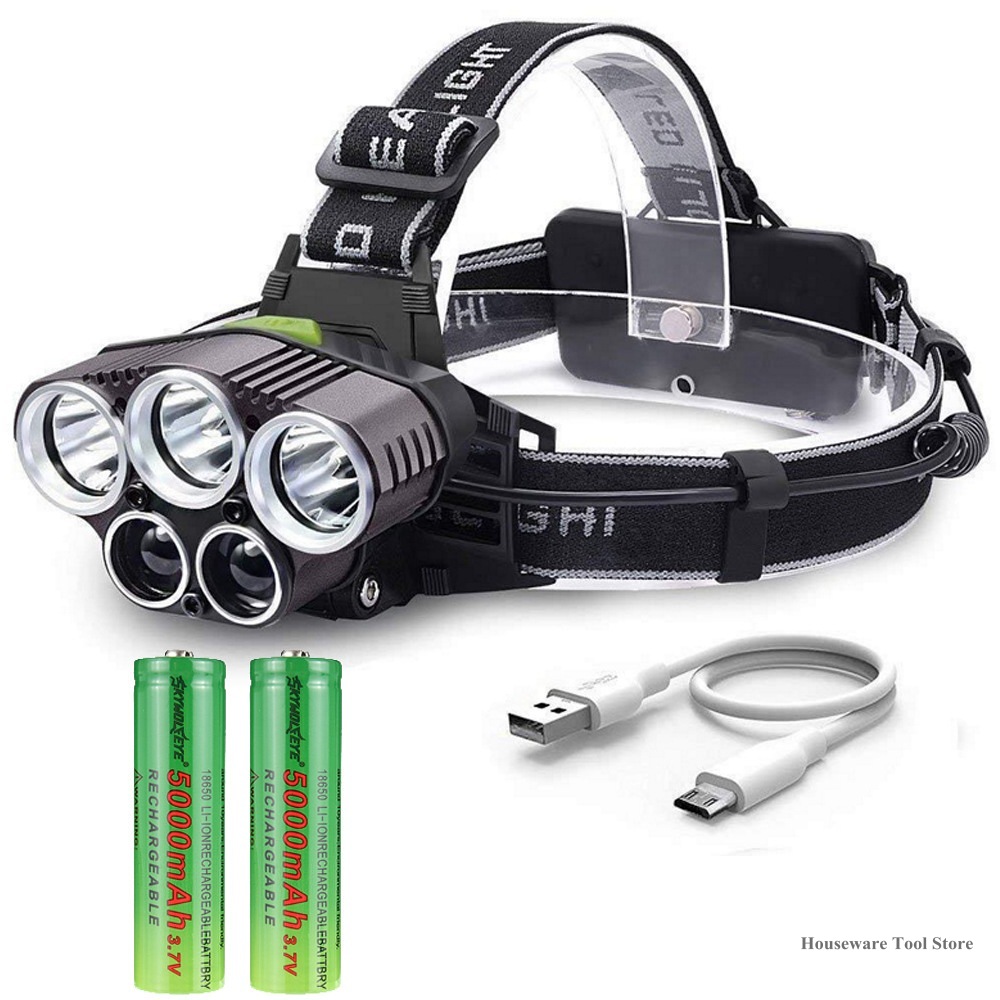 250000LM 5X T6 LED Headlamp US - Outdoor Camping Usa ulasan dan harga