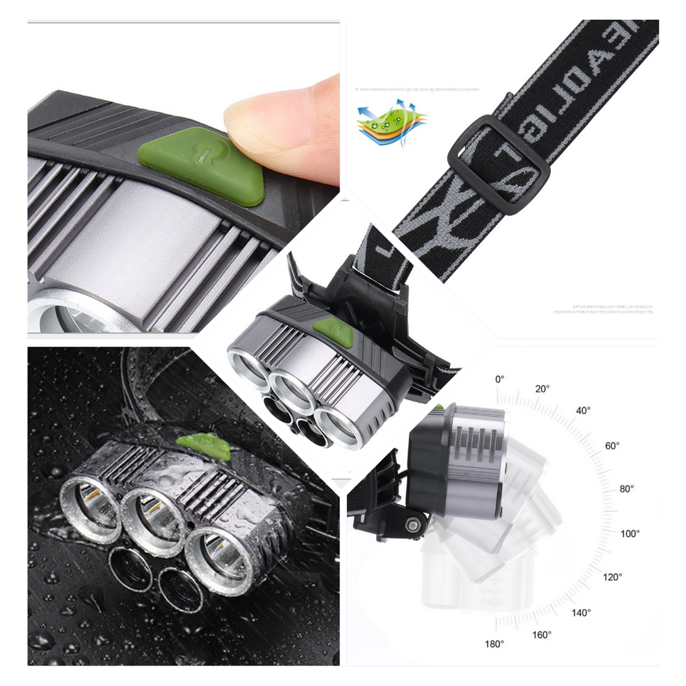 250000LM 5X T6 LED Headlamp US - Outdoor Camping Usa ulasan dan harga