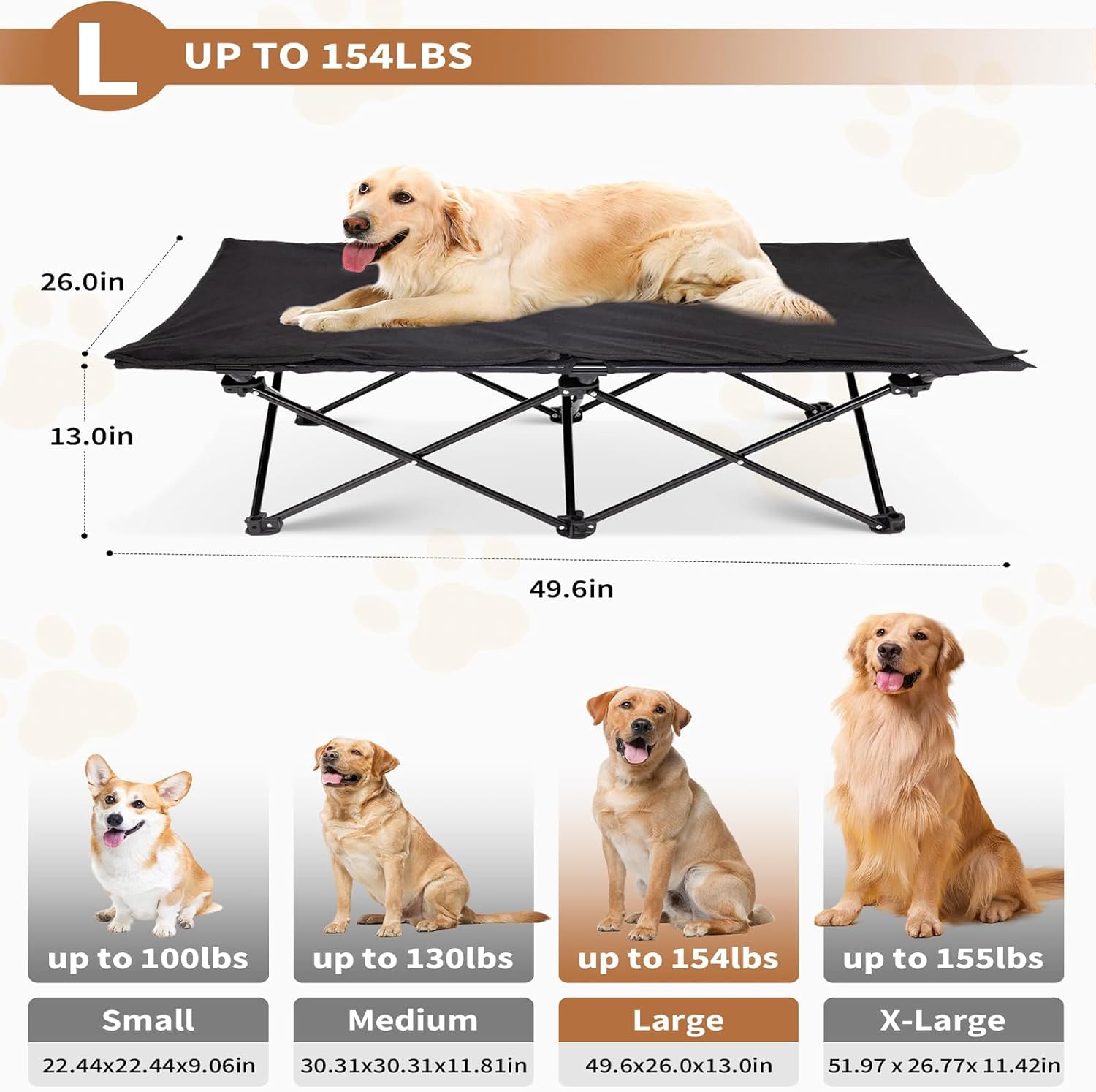 Elevated Dog Bed for Large Dog - Outdoor Camping Dog Bed ulasan dan harga