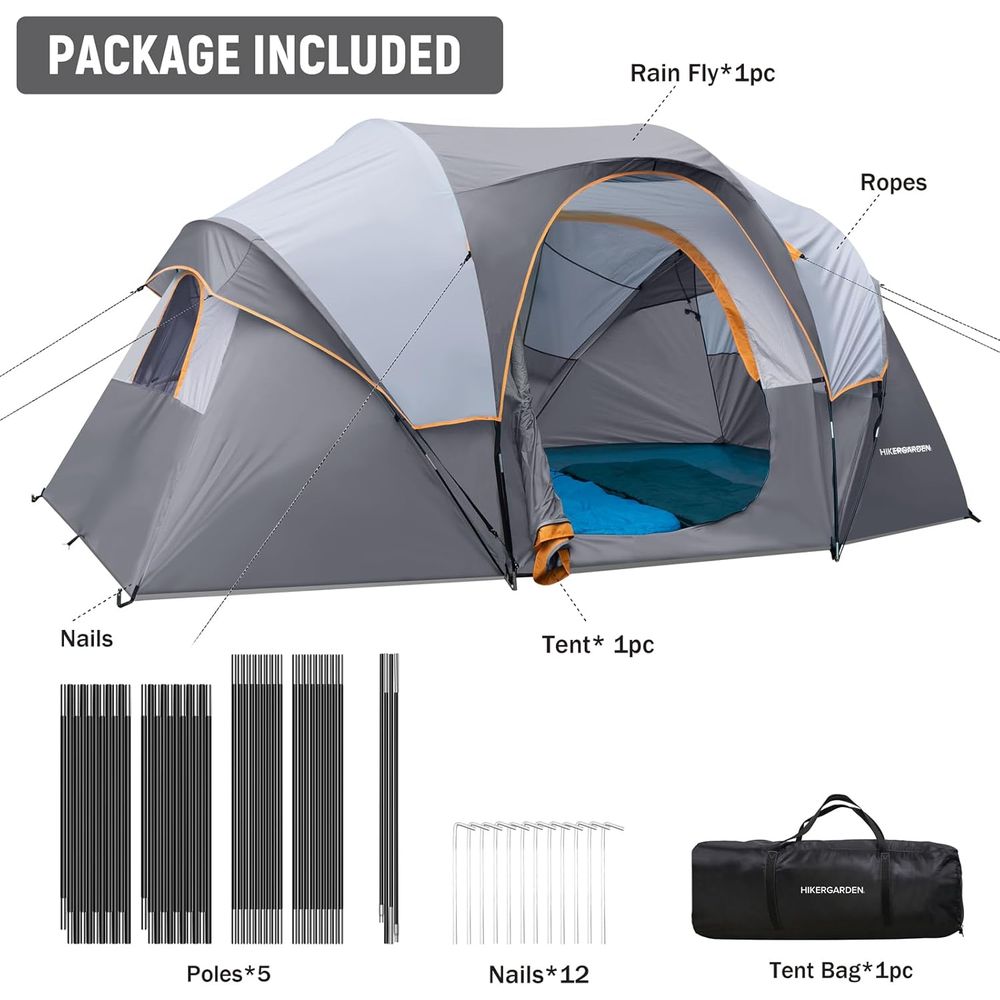 10-Person HikerGarden Tent - Q - Camping Tent ulasan dan harga