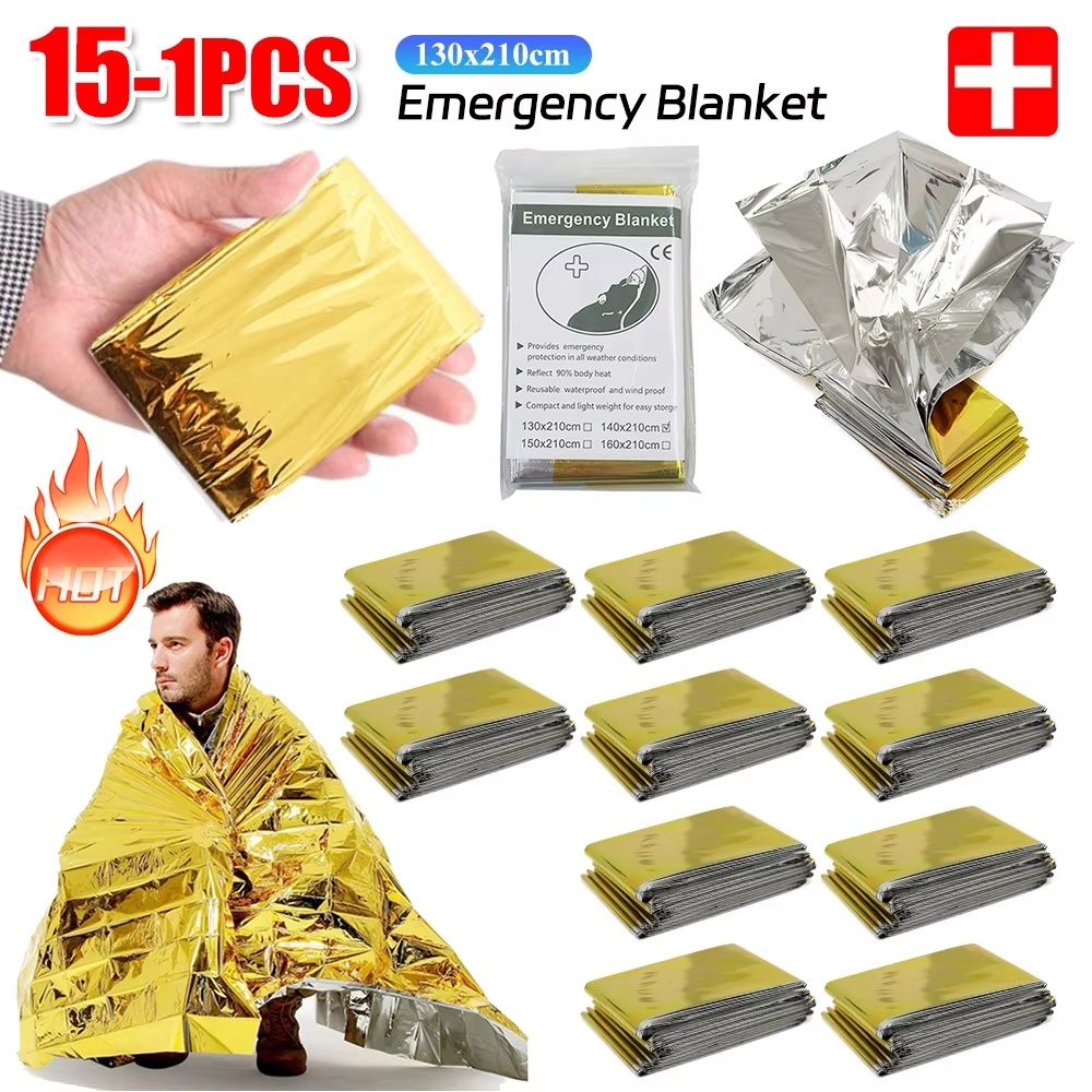 15-1Pcs Emergency Thermal Blan - Outdoor Camping Mat Waterproof ulasan dan harga
