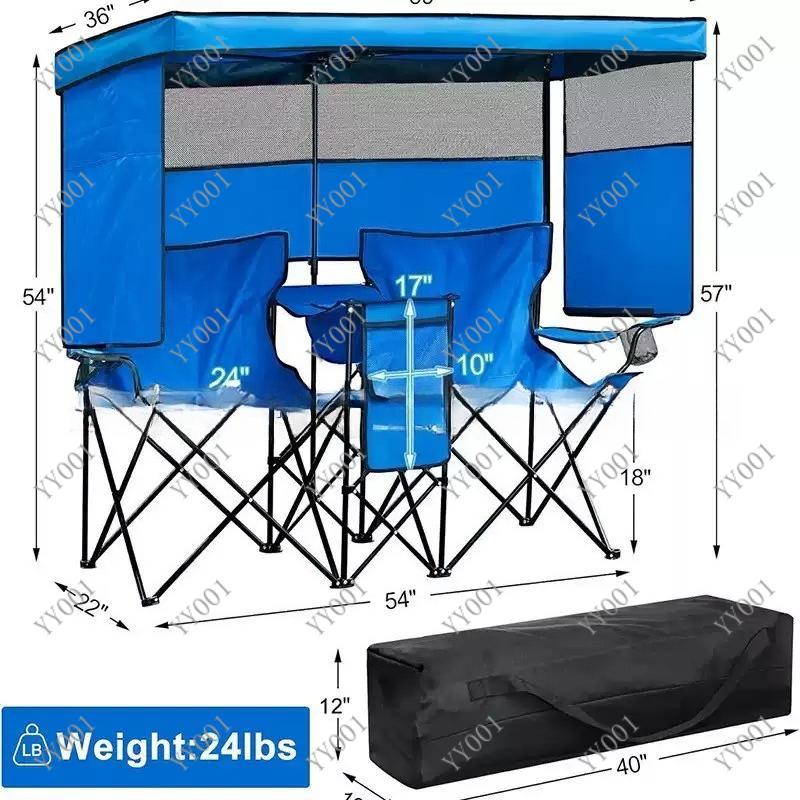 Portable Double Folding Campin - Outdoor Chair Camping ulasan dan harga