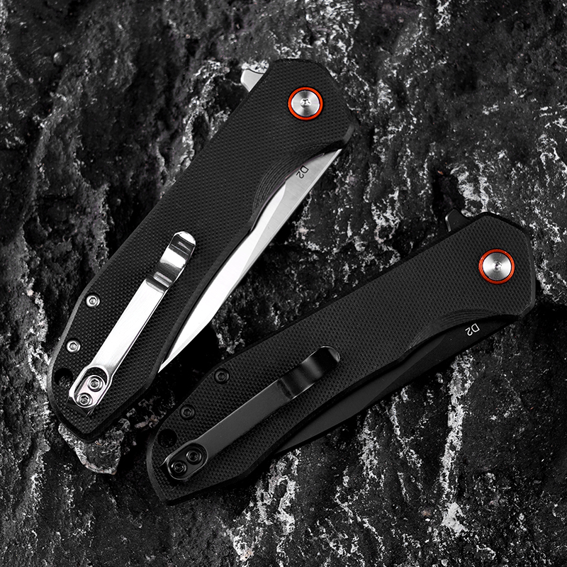 1pc 7 ”D2 Blade G10 Anti Slip  - Zd Outdoor Camping ulasan dan harga