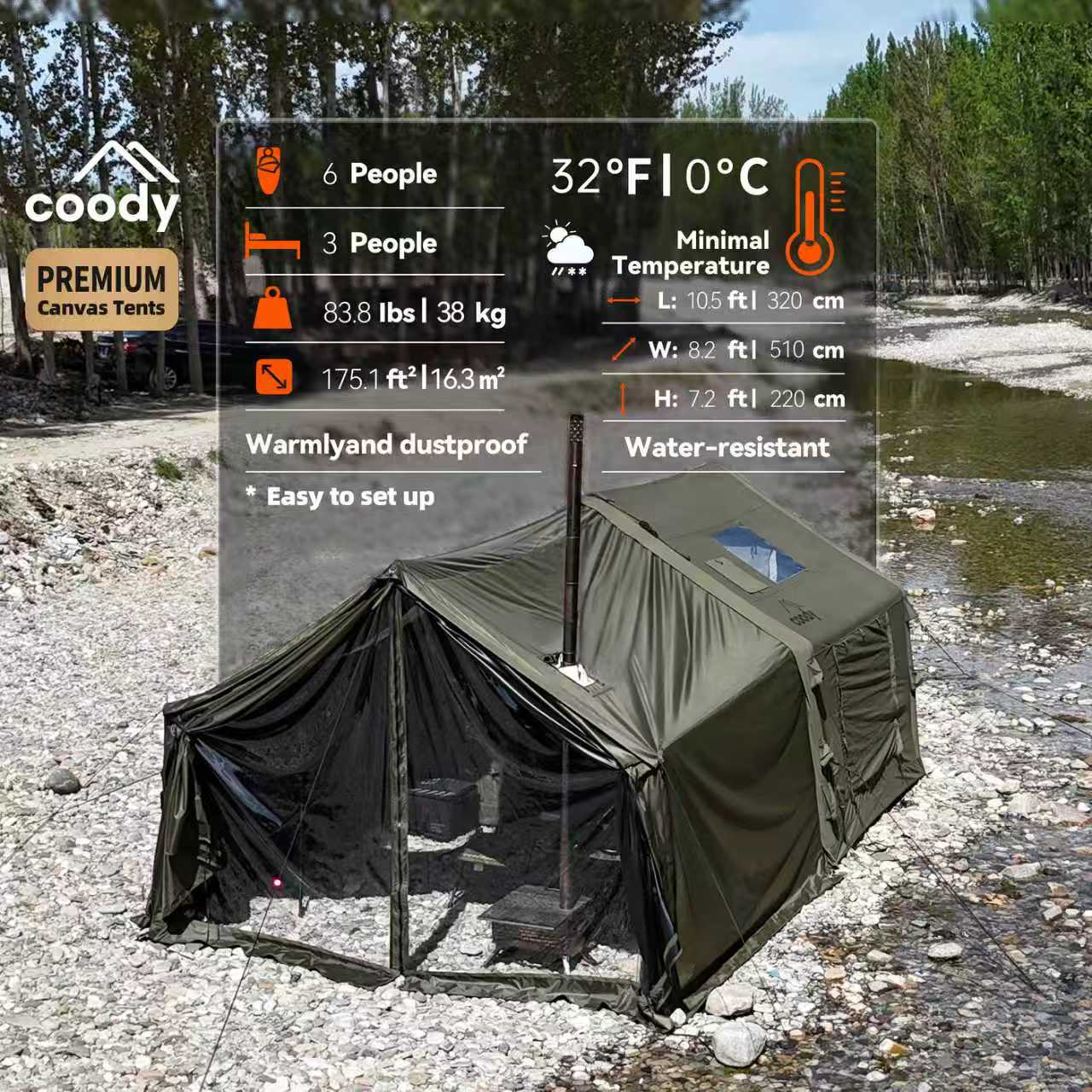 8.0+Framed Foyer Air Tent-Army - Camping Zelt Outdoor ulasan dan harga