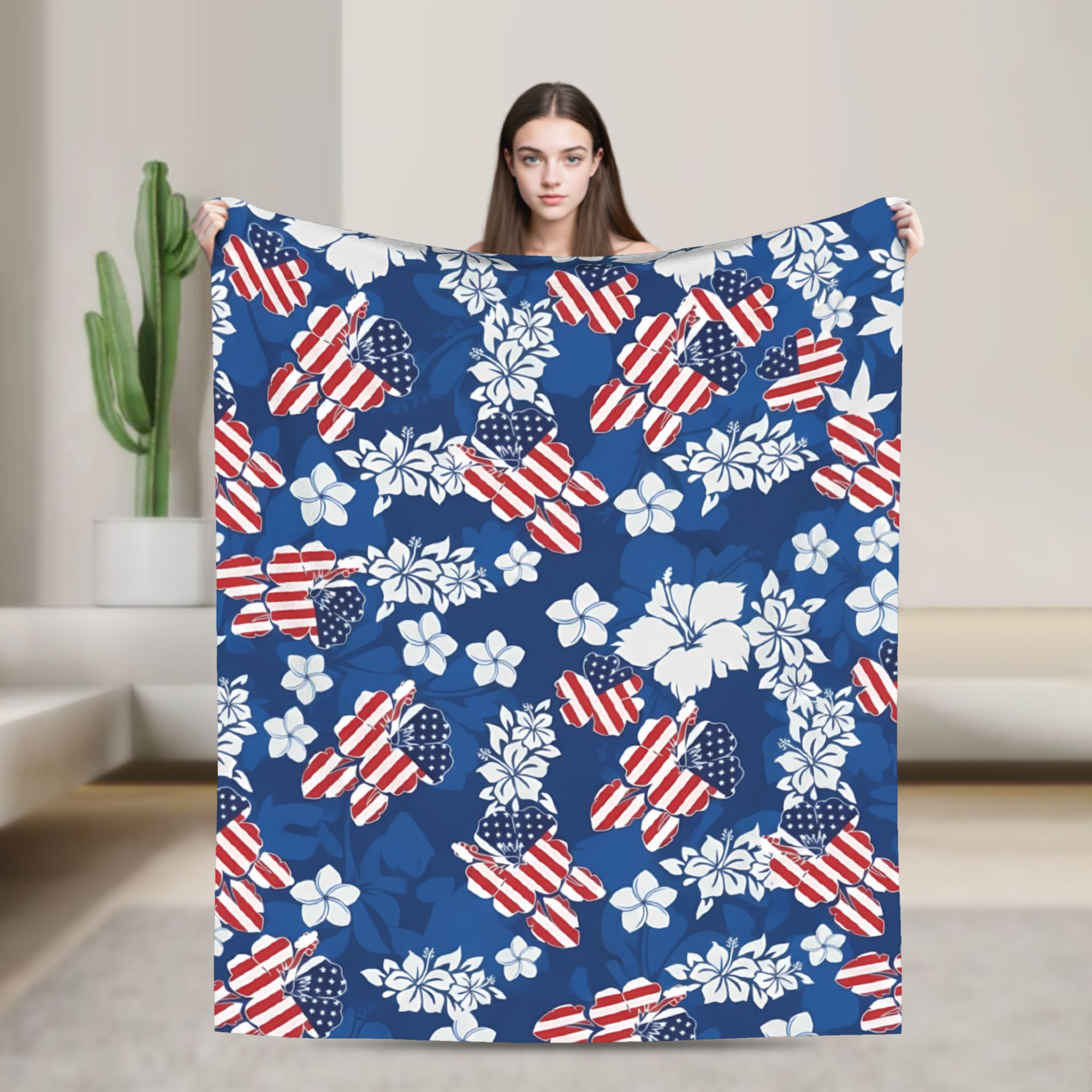 4th of July USA Warm Soft Blan - Outdoor Camping Usa ulasan dan harga