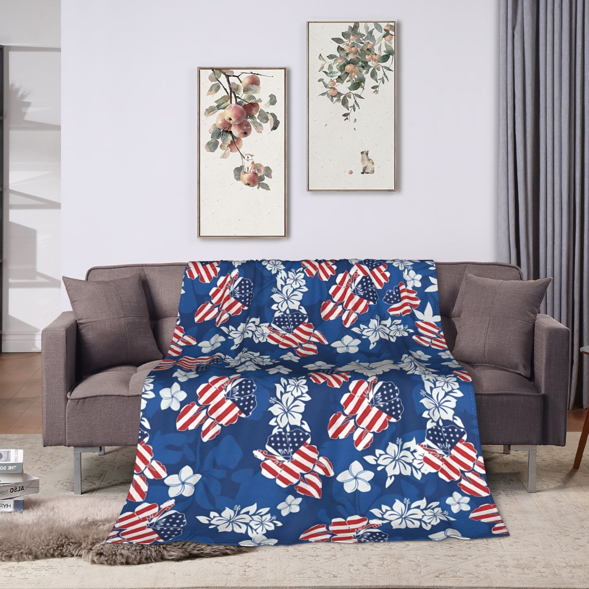 4th of July USA Warm Soft Blan - Outdoor Camping Usa ulasan dan harga