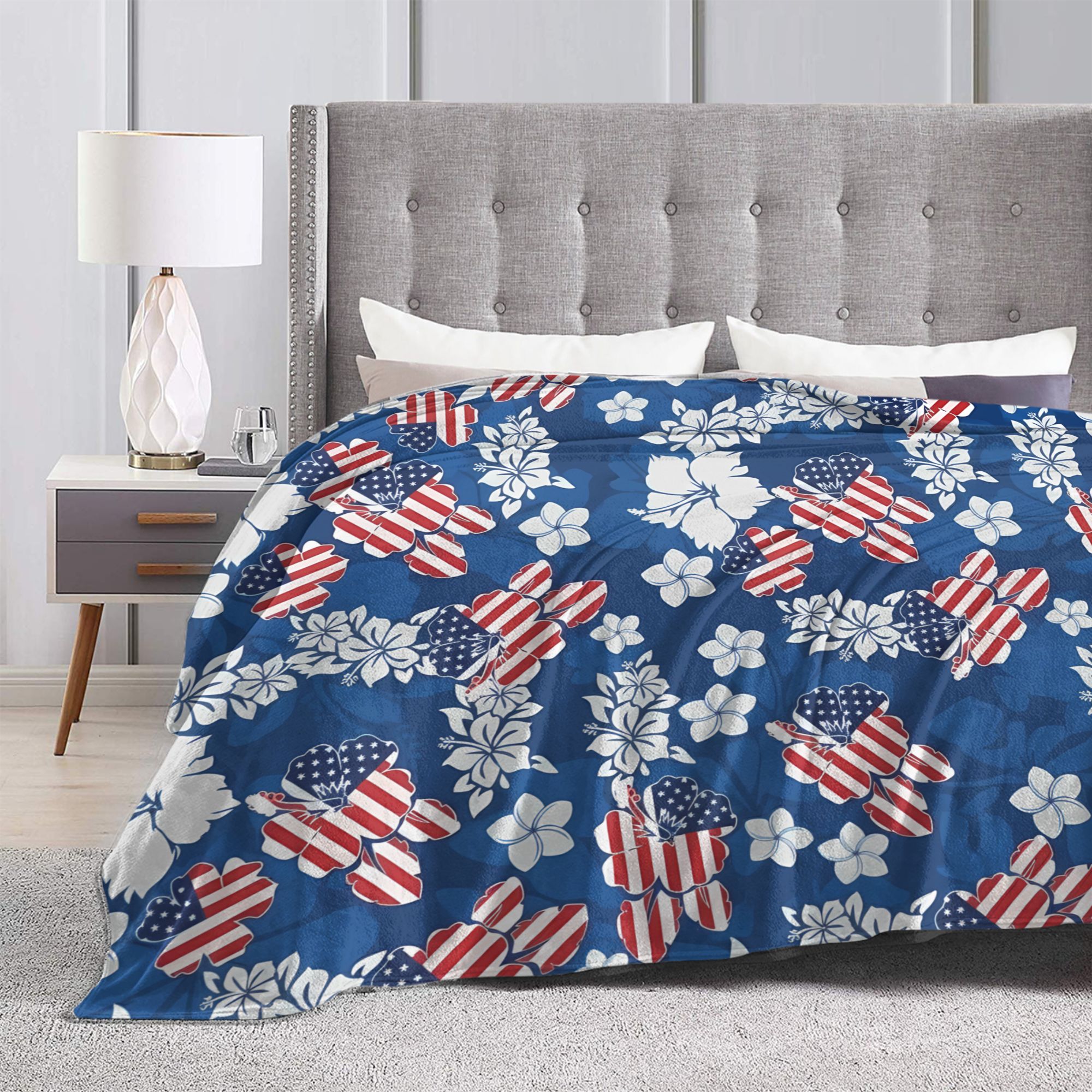 4th of July USA Warm Soft Blan - Outdoor Camping Usa ulasan dan harga
