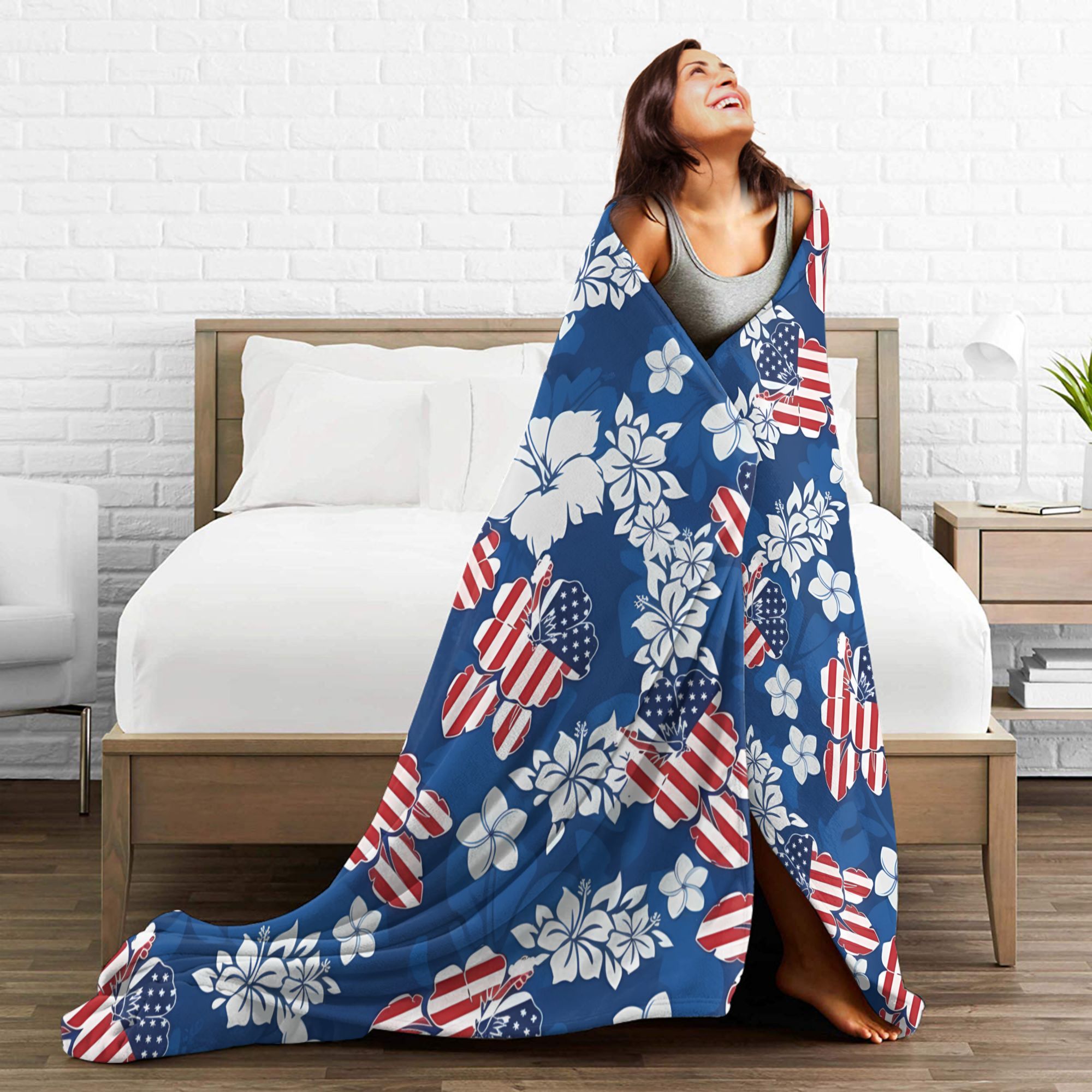 4th of July USA Warm Soft Blan - Outdoor Camping Usa ulasan dan harga